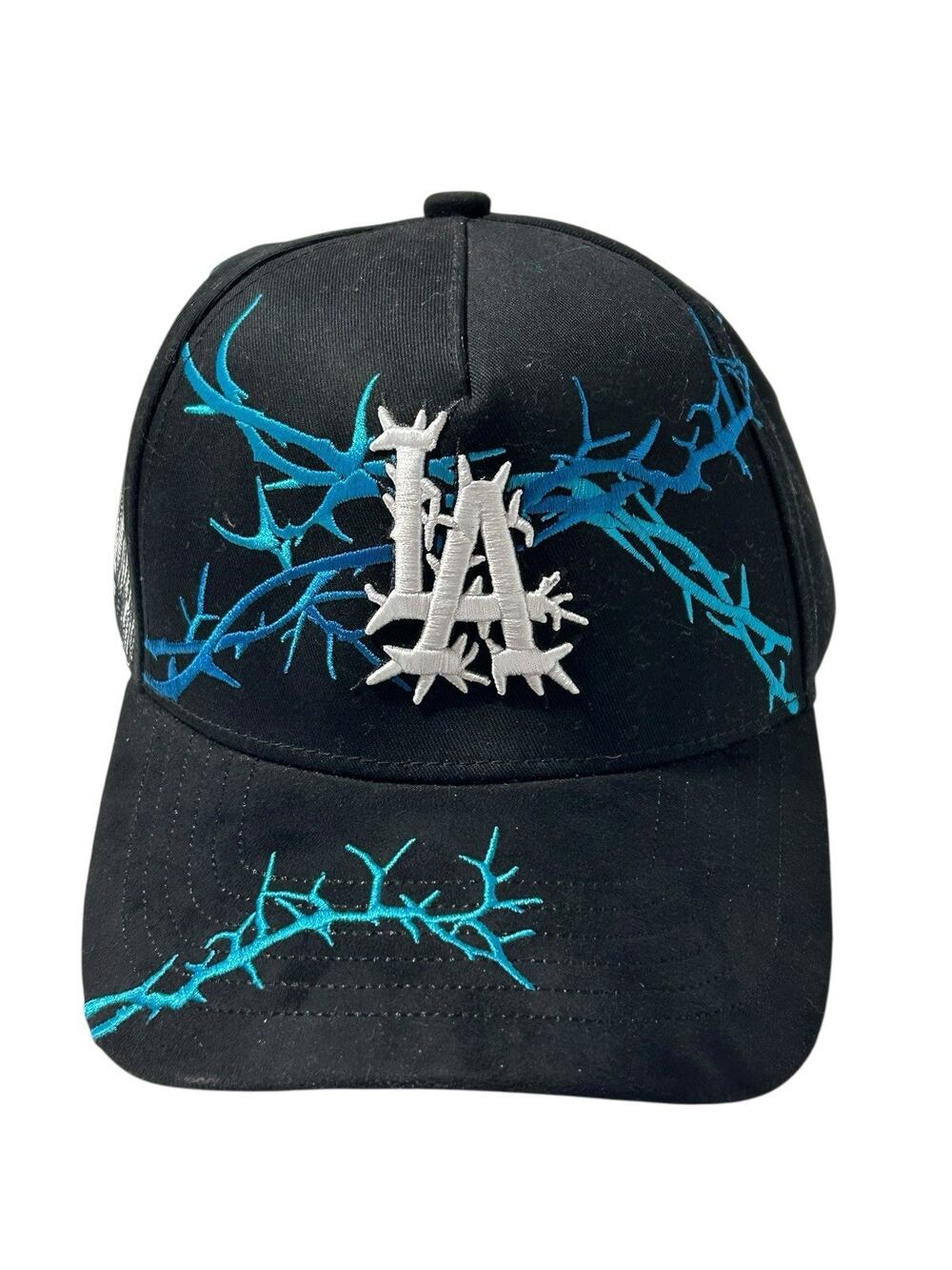 Belico LOST LA Snapback Hat Black Blue Jesus Crown of Thorns In God We Trust